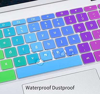 Colorful Keyboard Cover for Lenovo IdeaPad Slim 3 Chromebook 14", Lenovo Chromebook Flex 3 11"/IdeaPad 3 11.6, Flex 5 5i 13/ Spin X360 2-in-1/C330 C340 100e 300e 500e 11.6, Rainbow - color: Rainbow