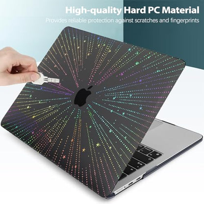 Compatible for MacBook Air 15 inch Case 2026 M5, 2023-2025 M4/M3/M2 A3448 A3241 A3114 A2941, Protective Plastic Hardshell & Keyboard Cover for Mac Air 15 inch Case, Clear Black Line - color: 01 Clear Black Line