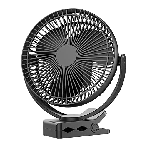 Dorobeen Clip Fan, 8 Inch Mini Quiet Desk Fan, 10000mAh USB Rechargeable Battery Operated Clip on Fan, USB Desk Fan, Portable Personal Small Fan For Desk, Office,Golf Cart