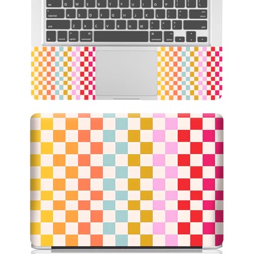 12.1-15.6 Inch Laptop Skin Decal, Universal Reusable Vinyl Laptop Cover Sticker, Waterproof Art Decal Protector in Colorful Checkered - color: Colorful Checkered