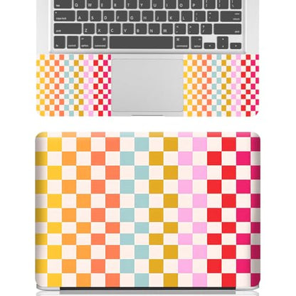 12.1-15.6 Inch Laptop Skin Decal, Universal Reusable Vinyl Laptop Cover Sticker, Waterproof Art Decal Protector in Colorful Checkered - color: Colorful Checkered