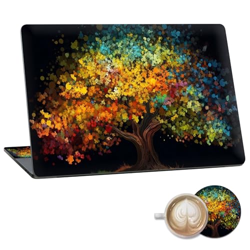 Laptop Skin Sticker Decal 15.6 Inch,12 13 13.3 14 15 15.6 in Laptop Netbook Skins for Notebook,Art Decal Removable Waterproof Scratch Resistant,Universal Vinyl Cover,Colorful Tree Autumn - color: Colorful Tree Autumn