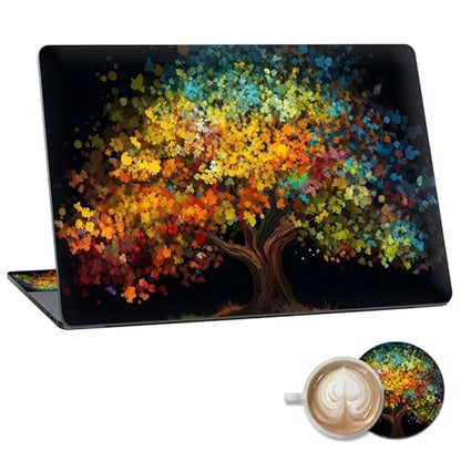 Laptop Skin Sticker Decal 15.6 Inch,12 13 13.3 14 15 15.6 in Laptop Netbook Skins for Notebook,Art Decal Removable Waterproof Scratch Resistant,Universal Vinyl Cover,Colorful Tree Autumn - color: Colorful Tree Autumn
