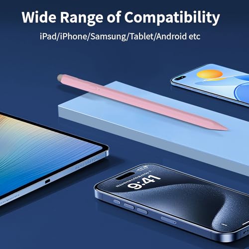 2-in-1 Stylus, Stylus Pen for Touchscreen,High Sensitivity & Precision | Touchscreen Suitable for iPad/iPhone/Samsung/Android Smartphone and Tablets, Compatible with All Touchscreen - color: Pink