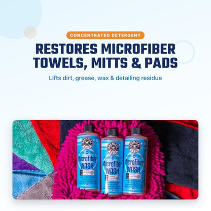 Chemical Guys, Microfiber Wash & Towel Detergent, Deep Clean, Orange, 16 oz | Concentrated detergent deep-cleans microfiber towels, mitts and pads, lifting wax, grease and grime, no residue - size: 16 Fl Oz (Pack of 1)