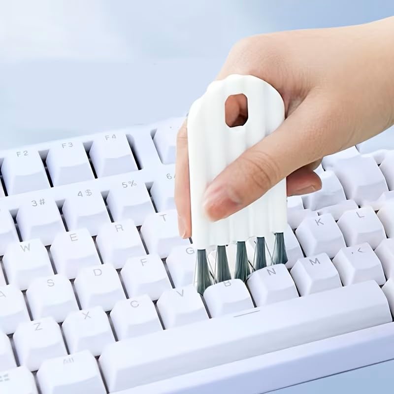 1pc,Keyboard Cleaning Kit - Multi-Function Computer Cleaner with Soft Brush, Keycap Puller & Gap Duster for Laptop, PC & Electronics - color: White