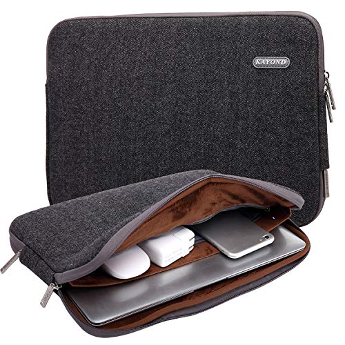 Herringbone Woollen Water-Resistant for 13-13.3 Inch Laptop Sleeve Case Bag (13-13.3 Inches, Black) - color: Black, size: 13-13.3 Inches