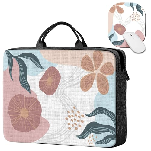 Laptop Sleeve Case 15 inch Plus Cute Mousepad, Abstract Doodle Slim Carrying Case Durable Handbag Protective Travel Laptop Bag for 13-15 inch Tablet,Laptop, Ultrabook Notebook - color: Abstract Doodle, size: 15 Inch