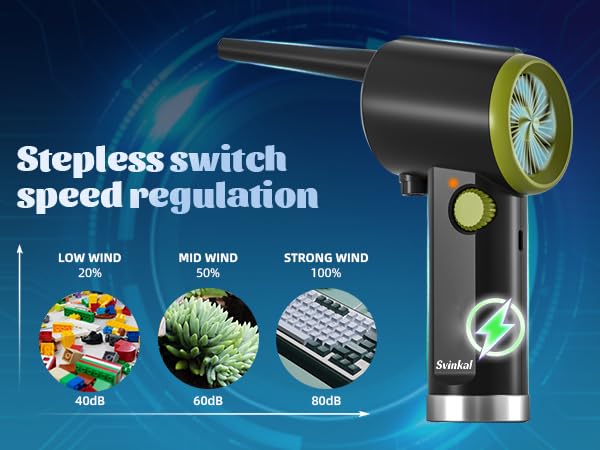 Compressed air Duster Electric, Computer air Blower Gun, air Blower for Computer Keyboard, Cordless air Duster, for Cleaning Camera Toys Greenery Computer Keyboard, etc（Brushless Motor）