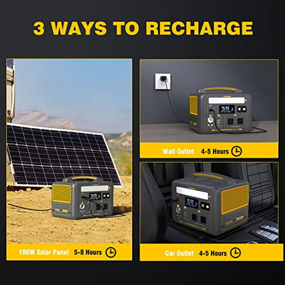 VTOMAN 939Wh Portable Power Station Bundle with Extra Battery & 110W Solar Panel Included - Up to 1200W Solar Power Generator for Home Backup, Off-grid, Road Trip, RV, Camping, Fishing, Emergencies - style: Jump600X+110W+ExtraBattery
