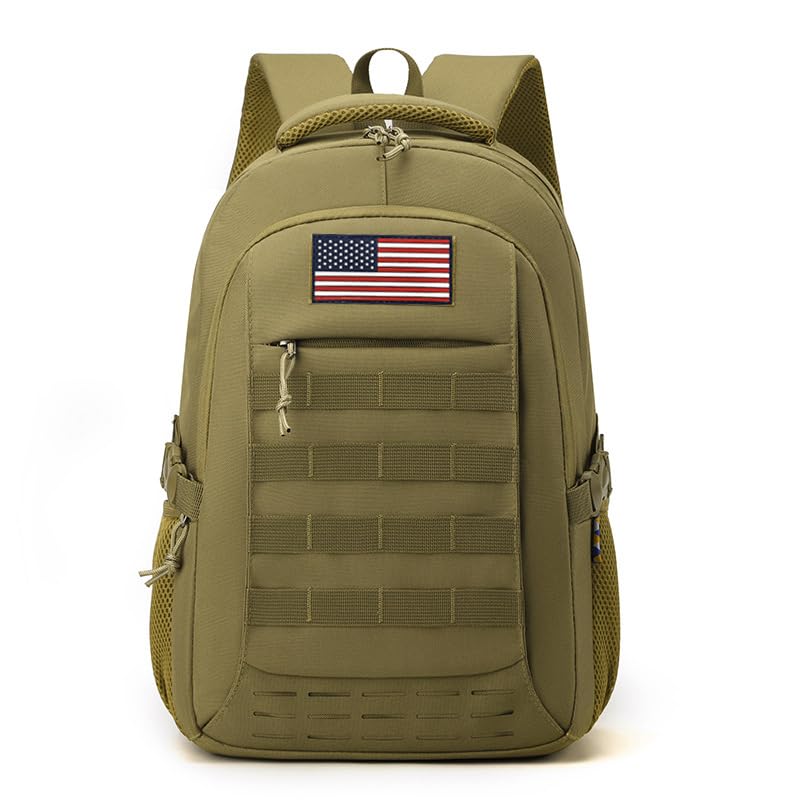 18 Inch Olive Green Teen School Backpack, 35L Water Resistant Large Capacity Bookbag with Luggage Strap, Daypack for Boys Girls School Daily Travel, Khaki - color: Camo Backpack Single Pack-5