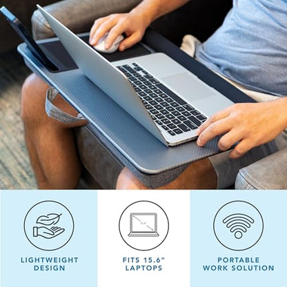 LAPGEAR Home Office Pro Lap Desk – Silver Carbon, Fits 15.6” Laptops - color: Silver Carbon, size: Home Office Pro W/Wrist Rest