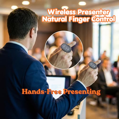 Ring-Style Presentation Clicker, Wireless Presenter Remote with USB Receiver（USB-A/C） | Hyperlink Control, Plug & Play, Carrying Case - size: Pro: USB A/C