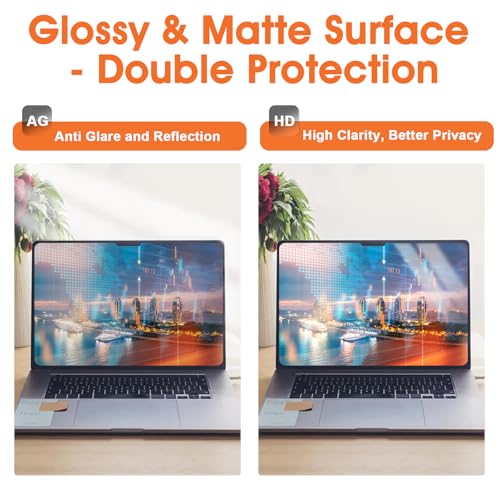 Magnetic Laptop Privacy Screen 14 Inch (Diagonal) 16:9 Display- Removable Anti-Glare Blue Light Filter, Computer Privacy Screen Shield Compatible with 14'' Hp Acer Asus Lenovo Dell Monitor