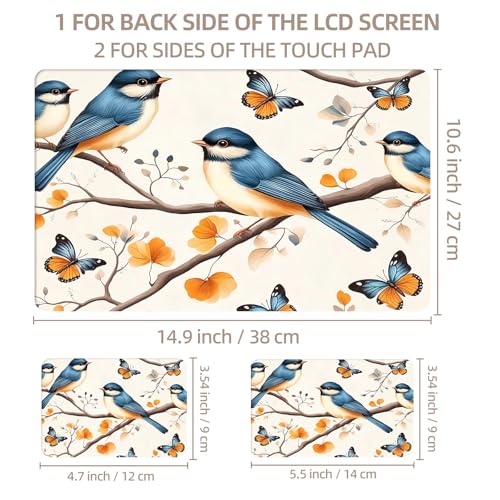 Universal Laptop Skin Sticker for 12/13/14/15.6 Inch Laptops, Reusable Vinyl Laptop Decal Cover, Waterproof Scratch Resistant Notebook Skin with 2 Wrist Pads,Hummingbirds Illustration - color: Hummingbirds Illustration