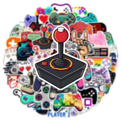 50 PCS Video Game Stickers Bulk Pack - Waterproof Vinyl Decals for Water Bottles, Laptops, Tech Devices & Skateboards | Aesthetic Gaming Sticker for Teens, Adults | Cool Gamer Gift Party Supplies - style: A2