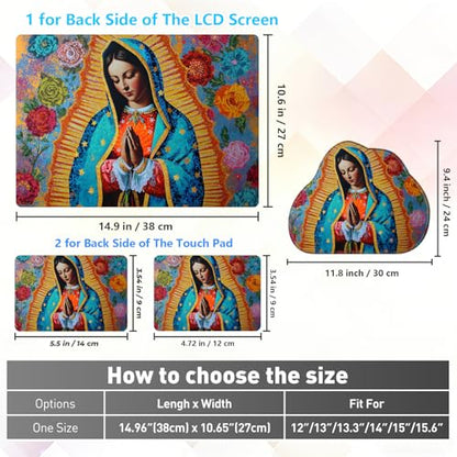 Laptop Skin Sticker Decal 15-15.6 Inch with Cute Mouse Pad, Universal Reusable Vinyl Sticker for 12.1 13 13.3 14 15.4 Inch Netbook and Notebook PC, Our Lady of Guadalupe - color: Our Lady Of Guadalupe