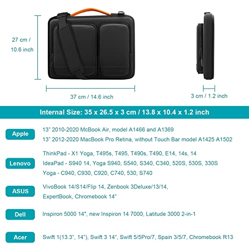 Alfheim Laptop Bag 14-14.2 inch Laptop Cover, 360° Protective Waterproof Shockproof Lightweight MacBook Air 15 Notebook Briefcase, Compatible with ASUS Lenovo Dell Samsung - color: Dark Grey, size: 14"