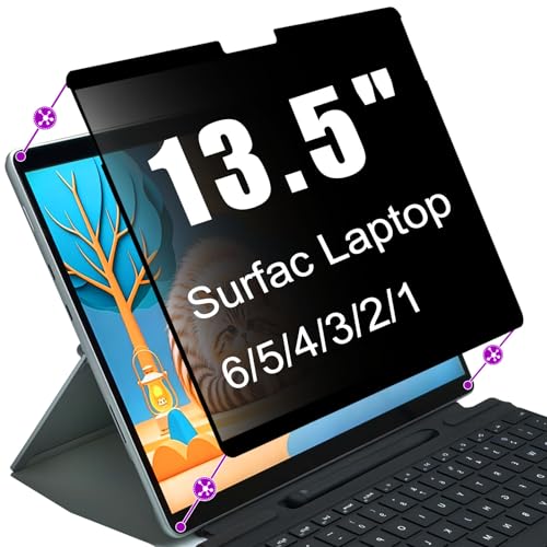 Privacy Screen for Surface Laptop 13.5 Inch (6/5/4/3/2/1) | Ultra-Thin Edge Adhesive, Touch Compatible, Anti-Glare, Bubble-Free - size: Surface laptop 6/5/4/3/2/1 - 13.5 inch