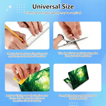 Universal Laptop Skin Sticker Decal for 11.6”12" 13" 13.3" 14" 15" 15.4" 15.6" Reusable Waterproof Scratch-Scratch Resistant Protective Vinyl Laptop Notebook Skin Stickers - Beautiful Green Forest - color: Beautiful Green Forest