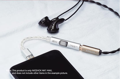 NICEHCK NK1 MAX Silver CX31993 Dual Chip USB C to 3.5 HiFi DAC Amp Cable | DAC dongle with CX31993+MAX97220 dual chips, upgraded 8-strand silver-plated OCC cable,supports 32bit/384kHz lossless audio - color: Pale Silver