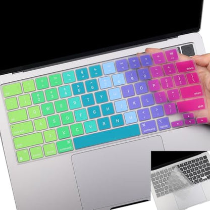 2 Pack Keyboard Cover for 2026-2023 MacBook Air 13" 15" M5 M4 M3 M2,2026-2021 MacBook Pro 14" 16" M5 M4 M3 M2 M1 Pro/Max, Keyboard Skin for 14.2" 16.2" MacBook Pro /13.6" 15.3" MacBook Air, US - color: RAINBOW+TPU