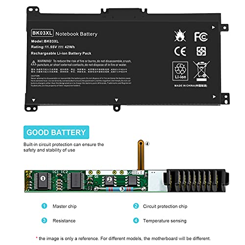 BK03XL HSTNN-LB7S HSTNN-UB7G Battery for HP Pavilion X360 14-BA000 14M-BA000 14m-ba011dx 14m-ba013dx 14m-ba014dx 14m-ba015dx 14m-ba114dx 14-ba000 14-ba175nr 14-ba110nr 14-ba253cl 14-ba125cl 14-ba175nr - size: 7.24*3.5*0.24inch