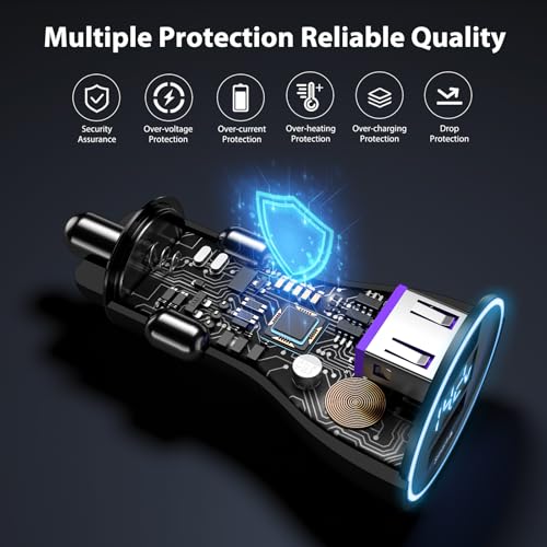 Car Charger for SuperVooc 100W 80W for OnePlus 13 15 13R 12R 12 11 | 65W Charger for OnePlus 10 Nord N30 N100 Open Pad 9 Pro 8 7T 6T 6 LED Display Dual USB Car Charge Adapter 3.3FT Fast Cable