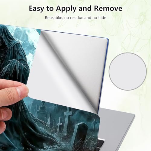 Laptop Skin Sticker Decal, Universal Reusable Vinyl Laptop Cover for 12" 13" 13.3" 14" 15" 15.4" 15.6" Notebook PC, Waterproof Scratch-Resistant with 2 Wrist Pads, Easy to Apply & Remove,Grim Reaper - color: Grim Reaper