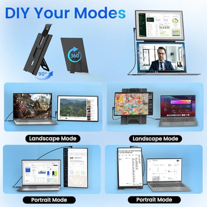 Portable Monitor for Laptop - Laptop Screen Extender HDMI USB C Travel External Display with Stand Gaming Monitor for PC MAC Switch Phone Computer Xbox PS4/5 - D1 - size: 16.1 inch FHD