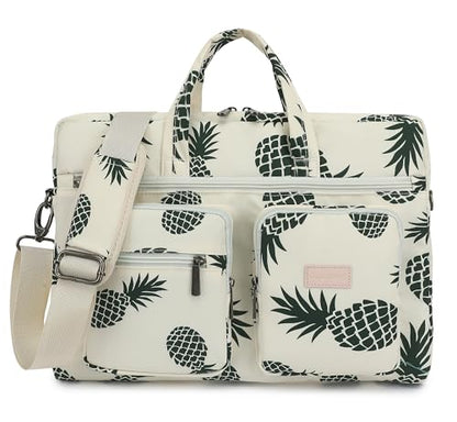 Muti-Pockets Laptop Case Bag,Rebound Bubble Cushioned Laptop Briefcase Shoulder Bag Fits 15.6 inch-16 inch Laptop(Pineapple) - color: Pineapple(muti-pockets)