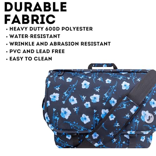 J World New York Thomas Laptop Messenger Bag for Women & Men. Kids Computer Bookbag - color: Night Bloom