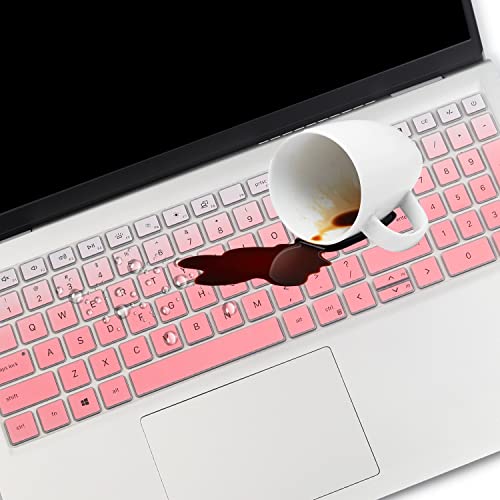 Keyboard Cover for 15.6" Dell 15 Laptop DC15250 DC15255, Dell Inspiron 15 3510 3511 3515 3525 3530 3535 5510 5515 5518 7510, Vostro 3510 3520 3530 5510 5515 15.6, Latitude 3520/Inspiron 7610 - color: GradualPink