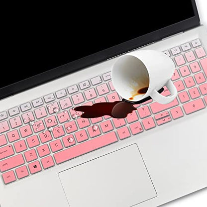 Keyboard Cover for 15.6" Dell 15 Laptop DC15250 DC15255, Dell Inspiron 15 3510 3511 3515 3525 3530 3535 5510 5515 5518 7510, Vostro 3510 3520 3530 5510 5515 15.6, Latitude 3520/Inspiron 7610 - color: GradualPink