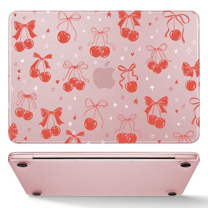 May Chen for MacBook Neo Case 13 inch 2026 | 100% Match Official Color | Pattern Printing, Anti-Crack & Scratch & Fingerprint | Protective Hard Shell Cases Laptop Model A3404 - Girly Pink Bow - color: Girly pink bow