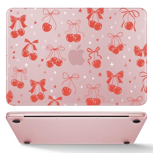 May Chen for MacBook Neo Case 13 inch 2026 | 100% Match Official Color | Pattern Printing, Anti-Crack & Scratch & Fingerprint | Protective Hard Shell Cases Laptop Model A3404 - Girly Pink Bow - color: Girly pink bow