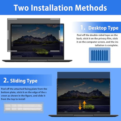 For 13.3 Inch 16:10 Laptop Privacy Screen Protector | Removable for Lenovo/HP/Dell/Acer/ASUS/Samsung & Other 13.3 Inch 16:10 Laptops Anti-fingerprint, Anti-Glare, Anti-scratch - size: 13.3 Inch 16:10