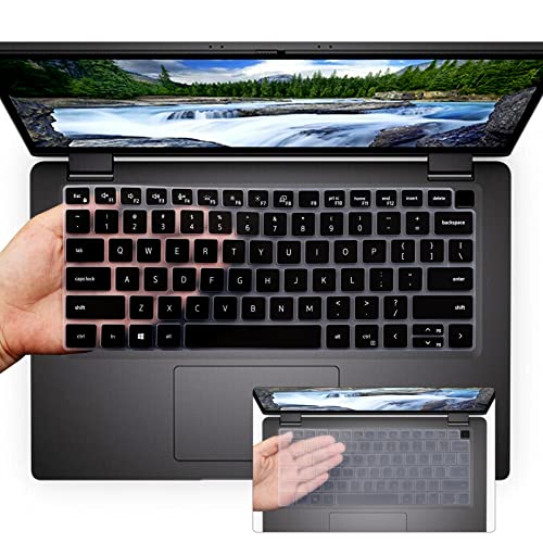 2PCS Keyboard Cover for Dell Latitude 14" 7450 7440 7430 7420 7410 /Dell Latitude 5420 5430 5431 5440/ Dell Latitude 9420 9430 9440,15.6" Dell Latitude 7520 9510 9520 Keyboard Skin-Black+Clear - color: Black+Clear