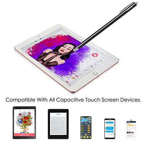 Stylus Pen Styluses Pens Long Extra Universal Pencil Capacitive Stylus Tablets Tablet Touch Screen Touchscreens Stylus for Apple iPad Pro iPad mini iPad Air iPhone with Replacement Tip