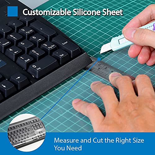 [2 Pack] Universal Silicone Keyboard Cover - Flat Matte Finish & Durable, 0.15mm Thin - Fits Standard Keyboards(Cover Area 46.5x17 cm)|