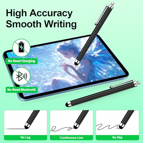 20 Pack Stylus Pen,Stylus Pen for Touchscreen | High Precision and Sensitivity for Everyday Writing/Drawing,Universal Stylus Compatible with Touch Screens,Black - color: 10-Pack-Black
