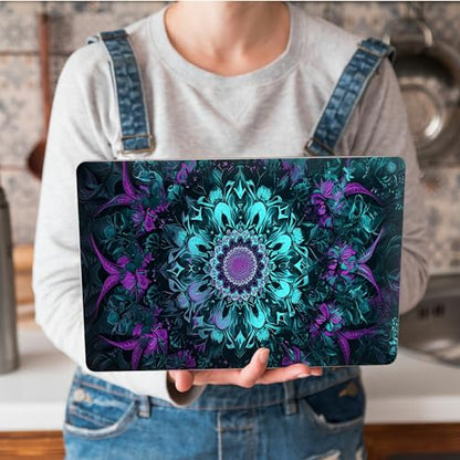 Universal Laptop Skin Sticker with 2 Wrist Pad Skins, Waterproof Scratch Resistant Vinyl Laptop Cover Decal, Cut to Fit for 11–15.6 Inch MacBook HP Dell Lenovo, Blue Mandala - color: Blue Mandala