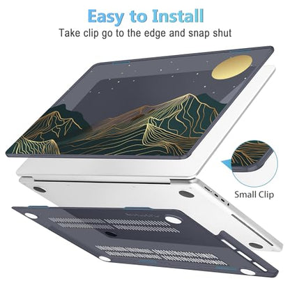Mektron Case for M5 MacBook Pro 14 inch 2026 Model A3427 A3426 Fit 2025-2021 Model A3434 A3112 M4 A3112 A3401 A3185 M3 A2918 A2992 M2 A2779 M1 A2442 Pro/Max Cover, Abstract Mountain C112 - color: Abstract Mountain C112