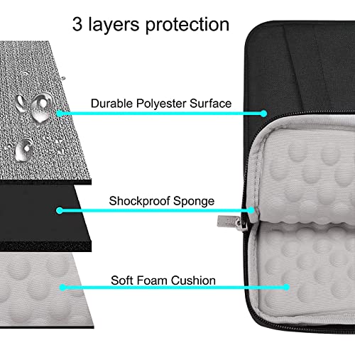 MOSISO Laptop Case 13.3 inch, 13-13.3 inch Laptop Sleeve Compatible with MacBook Neo/Air 13.6/Pro 13/Pro 14, HP Dell ASUS Lenovo, Polyester Vertical Bag with Bevel Pocket&Handle&Belt, Black