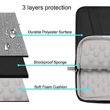 MOSISO Laptop Case 13.3 inch, 13-13.3 inch Laptop Sleeve Compatible with MacBook Neo/Air 13.6/Pro 13/Pro 14, HP Dell ASUS Lenovo, Polyester Vertical Bag with Bevel Pocket&Handle&Belt, Black
