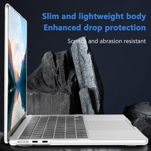 MecBevia Compatible with MacBook Air 13.6 inch Case, M4 A3240/ M3 A3113/ M2 A2681 (Released 2025 2024 2022), Ultra Thin Flexible Armor Plastic Hard Shell Protective, Crystal Clear - color: Crystal Clear