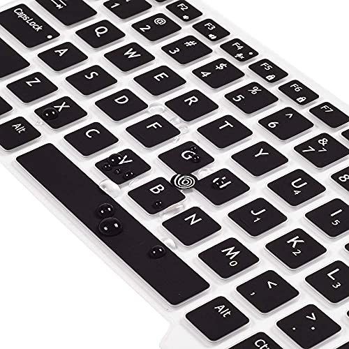 Keyboard Cover for Dell Latitude E7450 E7470 E5470 E7480 5480 5490 5491 7490, Dell Latitude 3340 E3340 Laptop Keyboard Protector Ultra Thin Soft Keyboard Skin, Black (US Layout, with Pointing) - color: Black