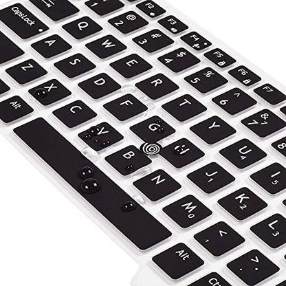 Keyboard Cover for Dell Latitude E7450 E7470 E5470 E7480 5480 5490 5491 7490, Dell Latitude 3340 E3340 Laptop Keyboard Protector Ultra Thin Soft Keyboard Skin, Black (US Layout, with Pointing) - color: Black