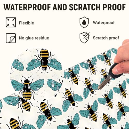 3Pcs Laptop Skin Sticker Decal Bee PVC Laptop Sticker Fits for 12-16 Inch Notebook Waterproof Scratch Proof Universal Notebook PC Personalized Protector Gift - style: bee