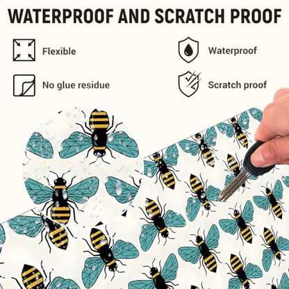 3Pcs Laptop Skin Sticker Decal Bee PVC Laptop Sticker Fits for 12-16 Inch Notebook Waterproof Scratch Proof Universal Notebook PC Personalized Protector Gift - style: bee